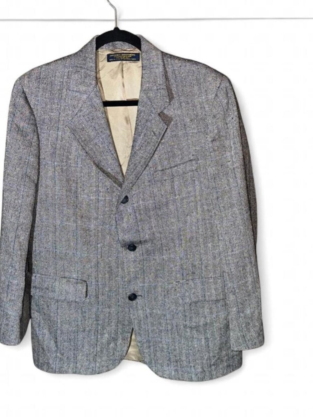 Brooks Brothers Vintage Herringbone Wool Blazer Jacket Size Large